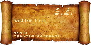 Sattler Lili névjegykártya